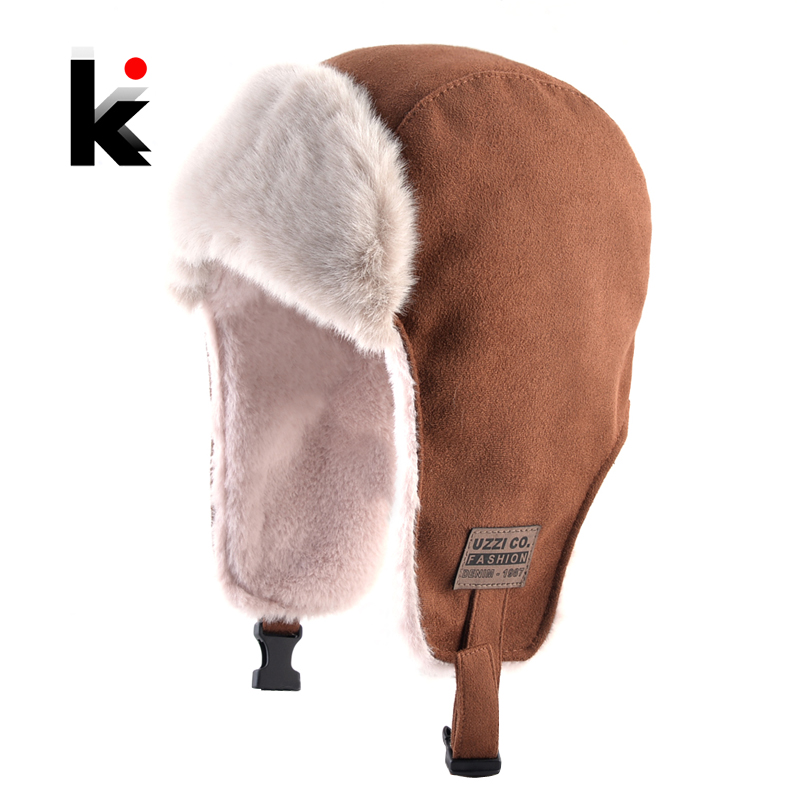 Trapper Hat Ear Flap - 귀마개가 있는 봄버 모자, 인조 가죽