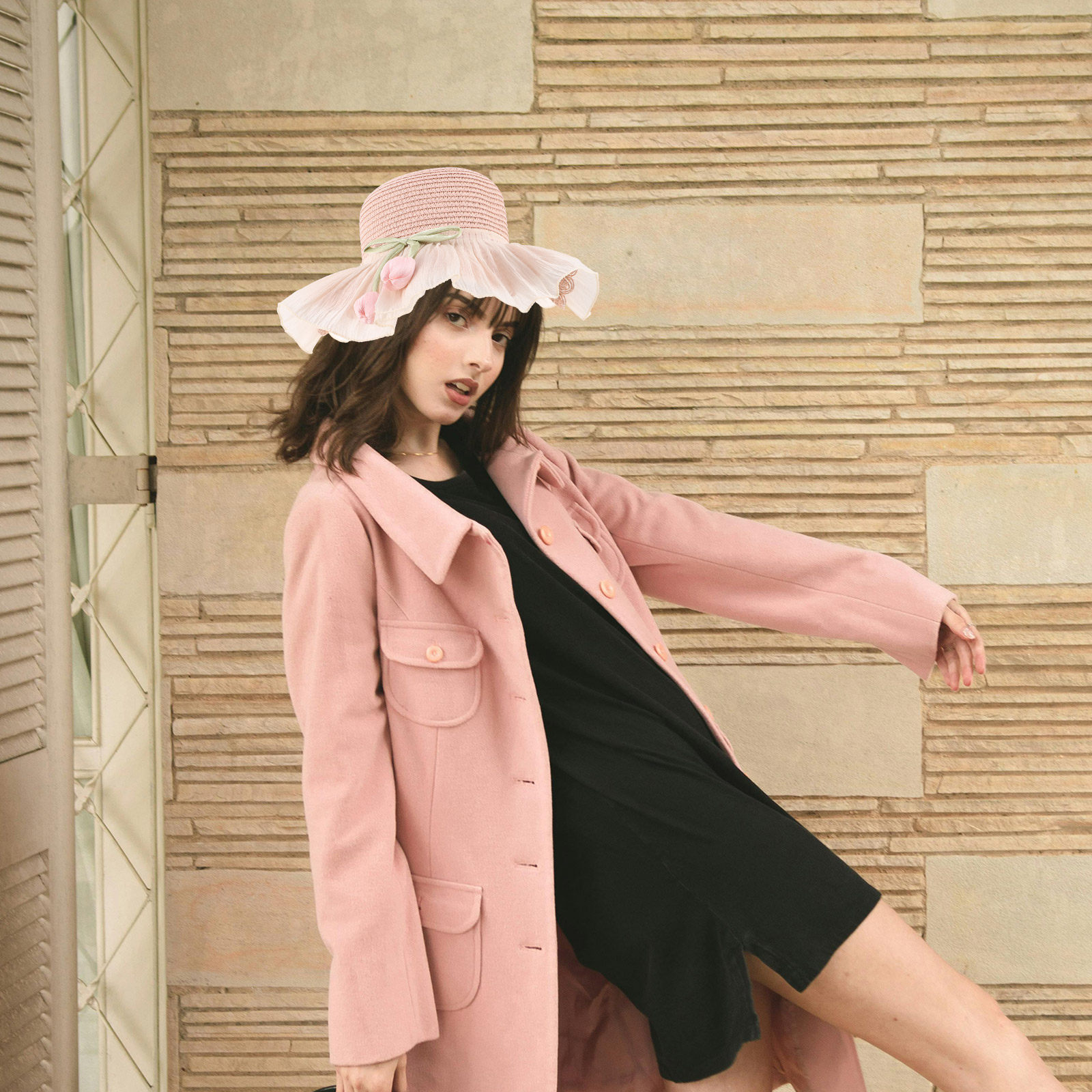 Sun Hat Wide Brim - 여아용 여름용 밀짚 햇, 통기성이 좋은