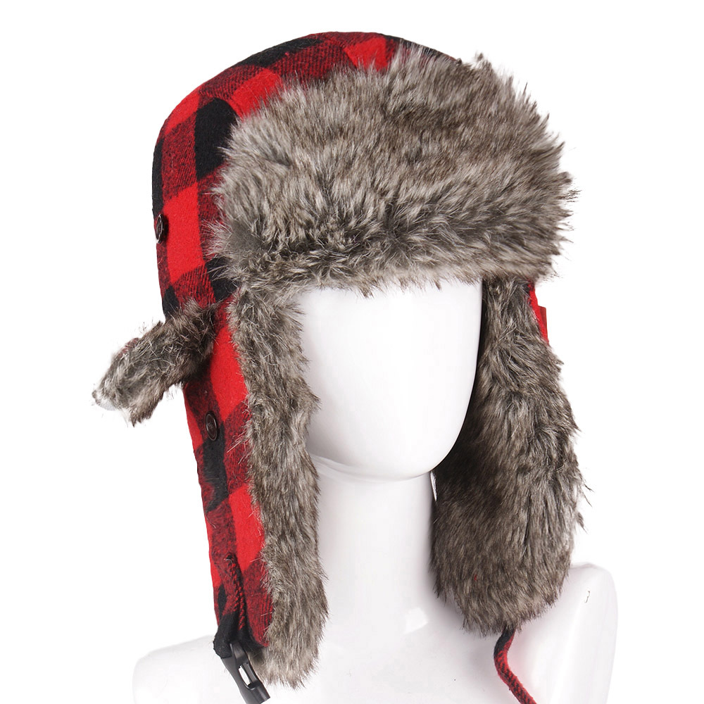 Trapper Hat Ear Flap - 초라 플란넬 겨울 트래퍼 모자 버팔로