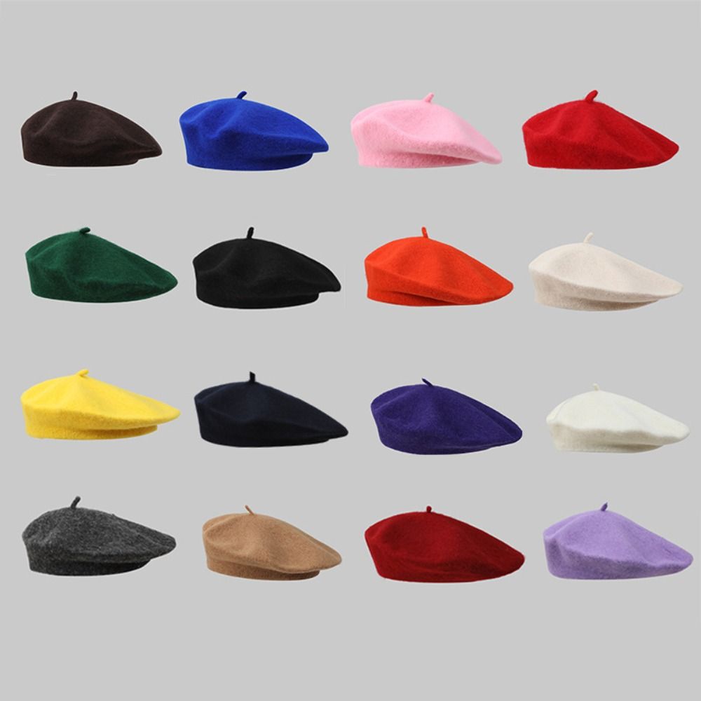 가을 여성 겨울 따뜻한 울 베레모 레트로 단색 플레인  - Beret French Wool 리뷰 및 가격