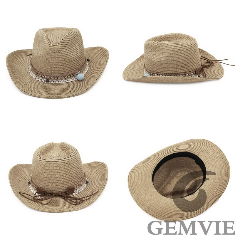 젬비 4컬러 레트로 야외용 봄 여름 카우보이 밀짚모자  - Cowboy Hat Straw 리뷰 및 가격