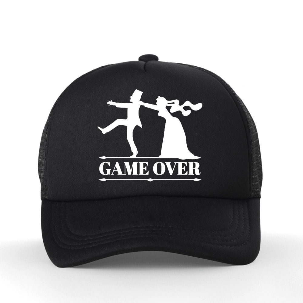 게임오버 신랑 신부 처녀 파티 야구 모자 캐주얼 재미있 - Trucker Cap Mesh 리뷰 및 가격