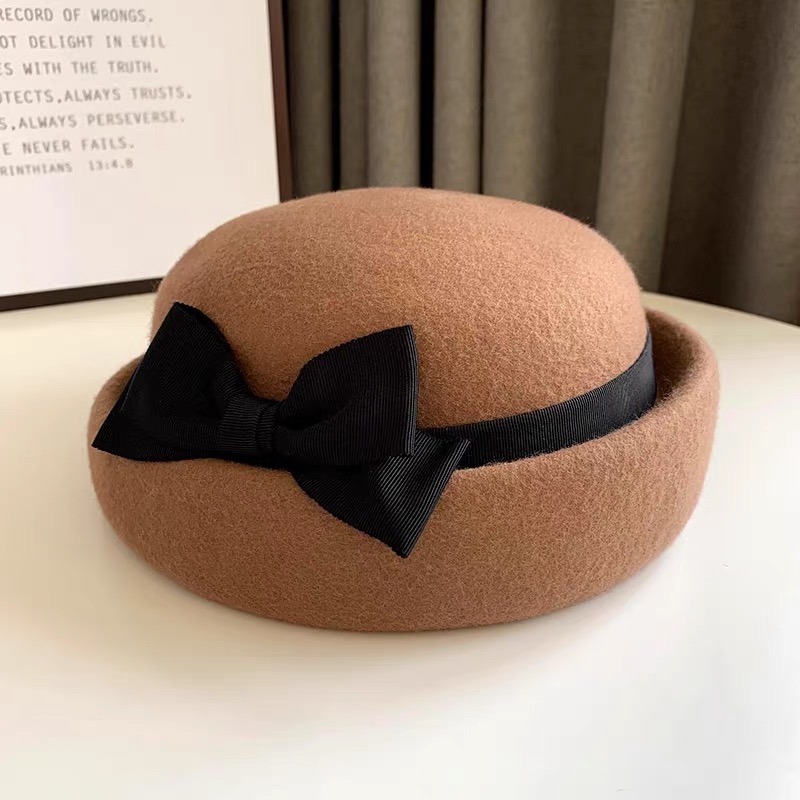 패션 여성용 100% 울 베레모 리본 장식 가을 겨울  - Beret French Wool 리뷰 및 가격