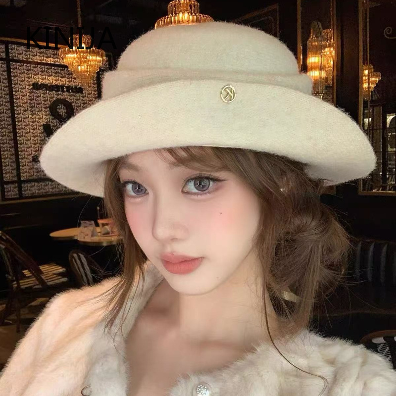 프랑스풍의 우아한 검은색 탑햇, 여성용 가을/겨울 롤  - Beret French Wool 리뷰 및 가격