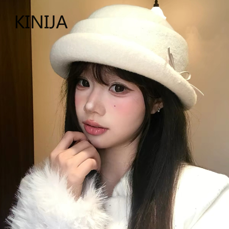 햅번 스타일의 울 소재 탑햇, 여성용 겨울용 프랑스 스 - Beret French Wool 리뷰 및 가격